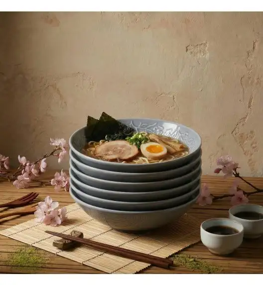 LUBIANA HANAMI K9 Serwis obiadowy 54 el / 18 osób | szaro - niebieski 