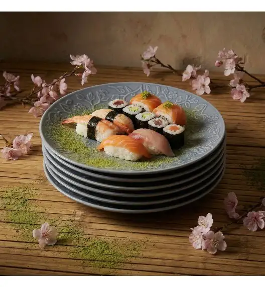 LUBIANA HANAMI K9 Serwis obiadowy 72 el / 24 osoby | szaro - niebieski 