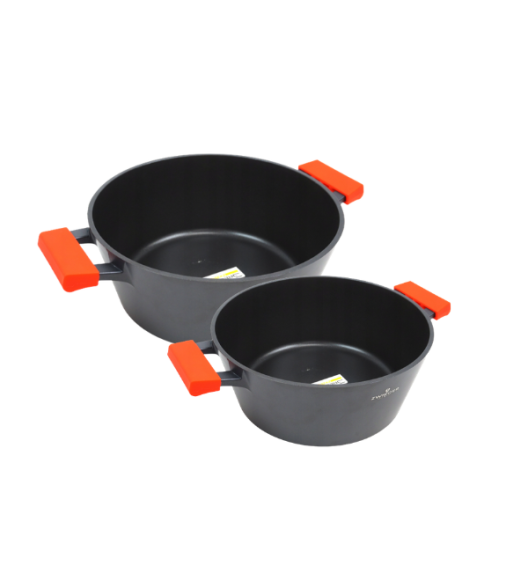 WYPRZEDAŻ! ZWIEGER OBSIDIAN Garnki bez pokrywki 2 l/ 20 cm + 3l/ 24 cm GREBLON C3+