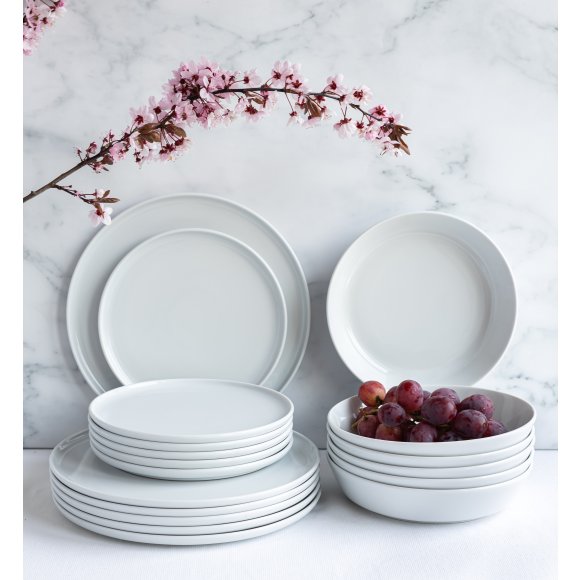 LUBIANA ANKARA | Serwis obiadowy 54 el dla 18 osób | biała porcelana  