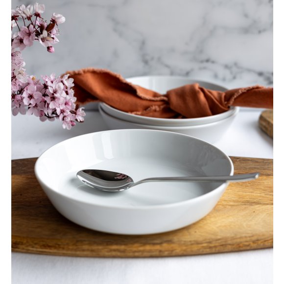 LUBIANA ANKARA | Serwis obiadowo - kawowy 72 el dla 12 osób | biała porcelana  