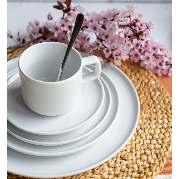 LUBIANA ANKARA | Serwis obiadowo - kawowy 72 el dla 12 osób | biała porcelana  