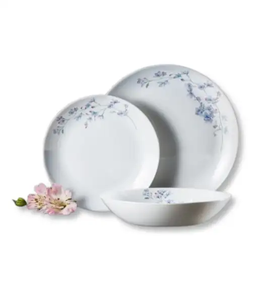 WYPRZEDAŻ! AMBITION LINUM Zestaw talerzy głębokich i deserowych 12 elementów dla 6 osób / szkło