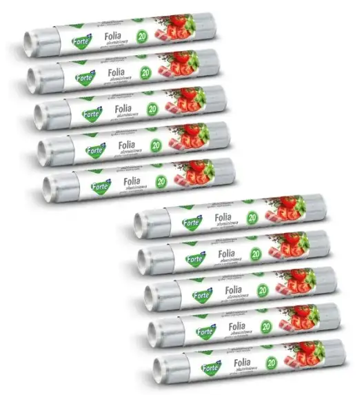 FORTE+ Komplet 10x Folia aluminiowa 20 m / spożywcza / rolka