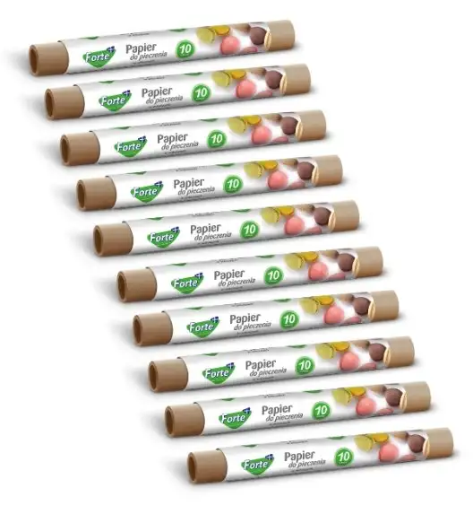 FORTE+ Komplet 10x Papier do pieczenia w arkuszach 10 szt. / rolka
