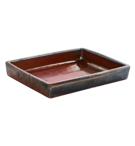 VERLO FLAME Talerz głęboki 22,5x17,5 cm prostokątny, ceglasty