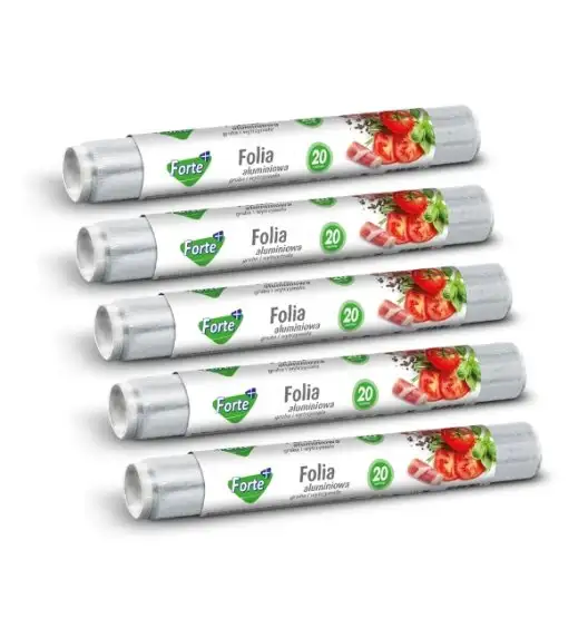 FORTE+ Komplet 5x Folia aluminiowa 20 m / spożywcza / rolka