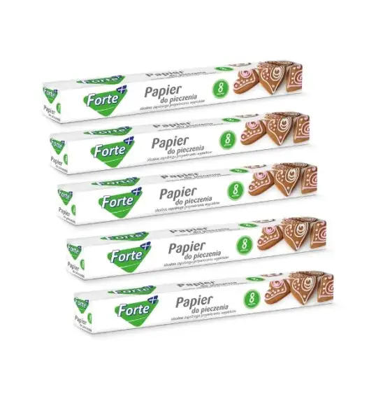 FORTE+ Komplet 5x Papier do pieczenia 8 m / pudełko