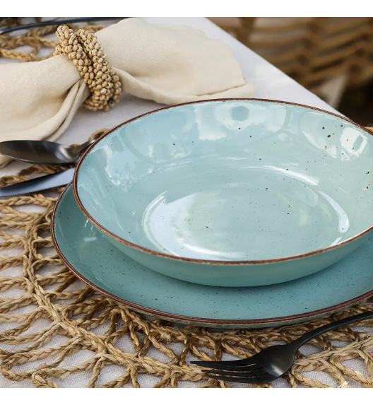 WYPRZEDAŻ! CHODZIEŻ CITY CT05 ŻYWIOŁY Zestaw talerzy 5 el / SPOKÓJ OCEANU / porcelana