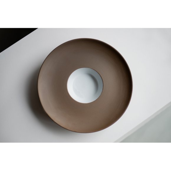 VERLO CHOCO Talerz głęboki do pasty 250 ml, 29 cm brązowo-biały