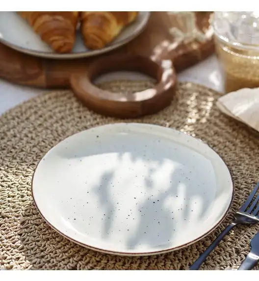 WYPRZEDAŻ! CHODZIEŻ CITY CT02 ŻYWIOŁY komplet 4 talerzy deserowych 20 cm / PUTYNNY PIASEK / porcelana