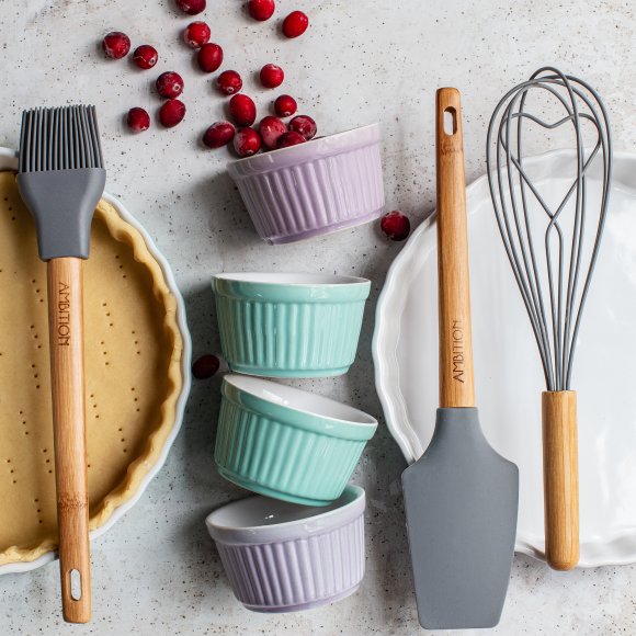 AMBITION GINGER Czarka / Kokilka / Ramekin / Forma ceramiczna do zapiekania 9 cm / jasnofioletowa