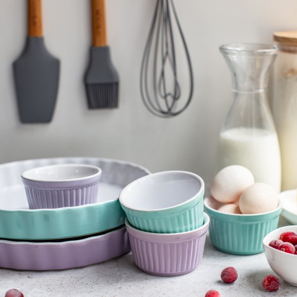 AMBITION GINGER Czarka / Kokilka / Ramekin / Forma ceramiczna do zapiekania 9 cm / jasnofioletowa