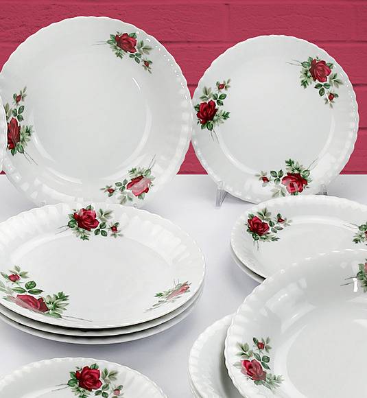 WYPRZEDAŻ! CHODZIEŻ IWONA B826 Komplet 6 talerzy: 3 TALERZY DESEROWYCH I 3 TALERZY GŁĘBOKICH 