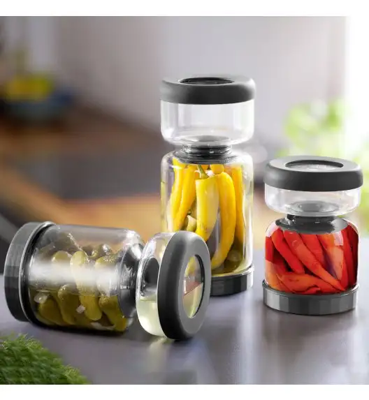 WESTMARK Słoik do odsączania 1300 ml, dwukomorowy z zakrętkami