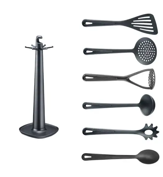 WESTMARK GENTLE Przybory kuchenne zestaw na stojaku / 7 el. czarny