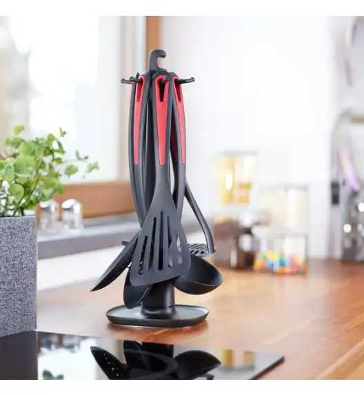 WESTMARK GENTLE Przybory kuchenne zestaw na stojaku / 7 el. czerwony