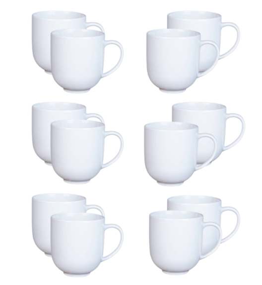 LUBIANA VANILLA 12x Kubek 550 ml | biały | porcelana luzem