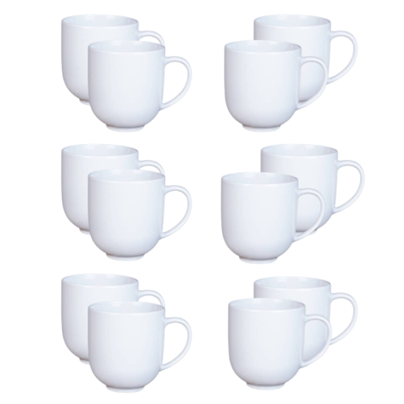 LUBIANA VANILLA 12x Kubek 550 ml | biały | porcelana luzem