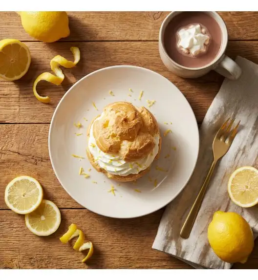 KAIA HOME AURA Talerz deserowy 18 cm / 6 sztuk ceramika ecru