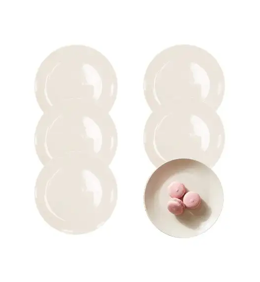 KAIA HOME AURA Talerz deserowy 17,5 cm / 6 sztuk ceramika ecru