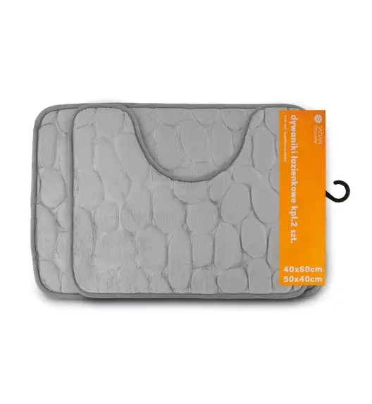 TADAR DYWANIKI ŁAZIENKOWE KPL.2 SZT. 40x60+ 50x40CM JASNO SZARE