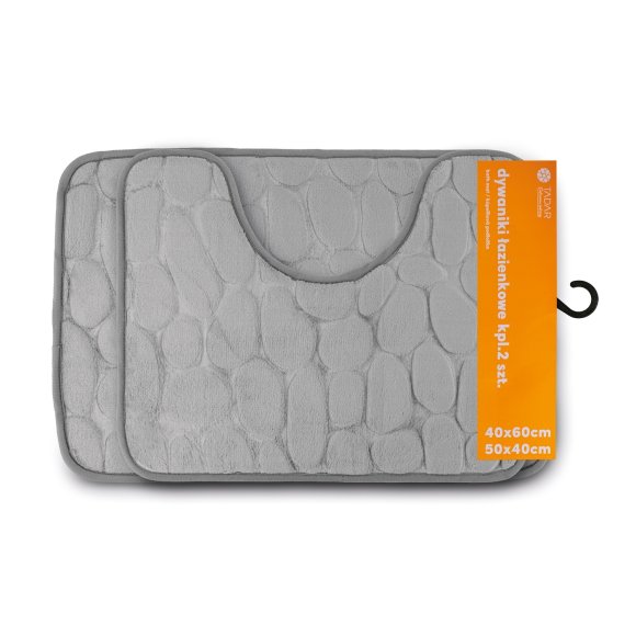 TADAR DYWANIKI ŁAZIENKOWE KPL.2 SZT. 40x60+ 50x40CM JASNO SZARE