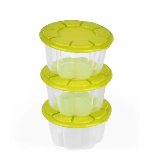 TADAR | HEGA KPL.3 POJEMNIKÓW Z POKRYWĄ GALARETKA 8x4,5 CM MIX KOLORÓW