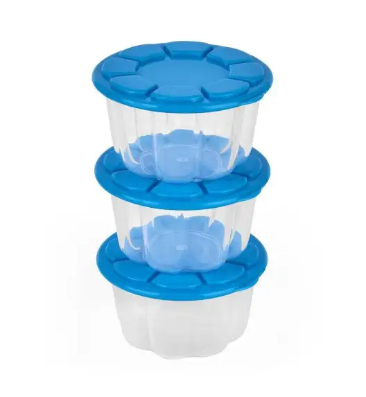 TADAR | HEGA KPL.3 POJEMNIKÓW Z POKRYWĄ GALARETKA 8x4,5 CM MIX KOLORÓW