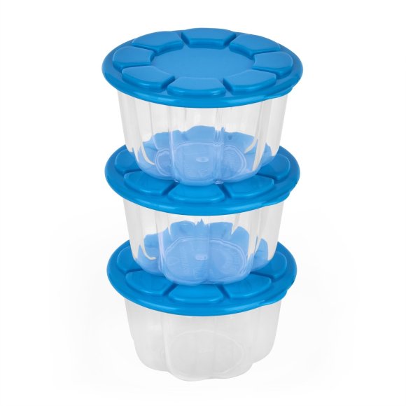 TADAR | HEGA KPL.3 POJEMNIKÓW Z POKRYWĄ GALARETKA 8x4,5 CM MIX KOLORÓW