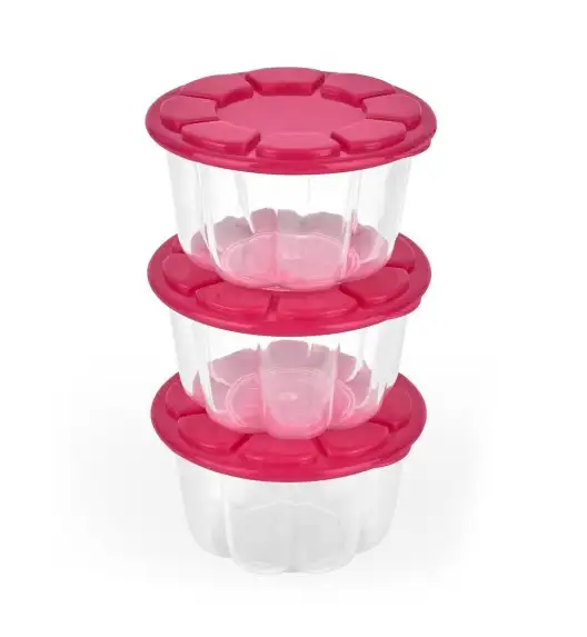 TADAR | HEGA KPL.3 POJEMNIKÓW Z POKRYWĄ GALARETKA 8x4,5 CM MIX KOLORÓW