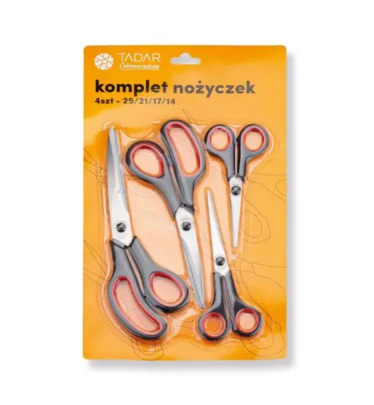 TADAR KOMPLET NOŻYCZEK 4 SZT. 25/21/17/14 CM