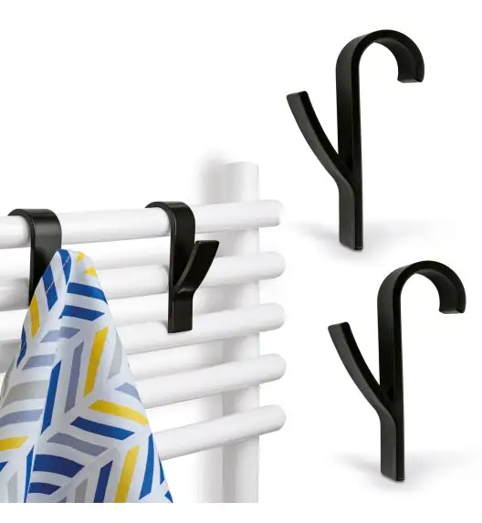 TADAR KOMPLET WIESZAKÓW/ HACZYKÓW 2 SZT. CZARNE