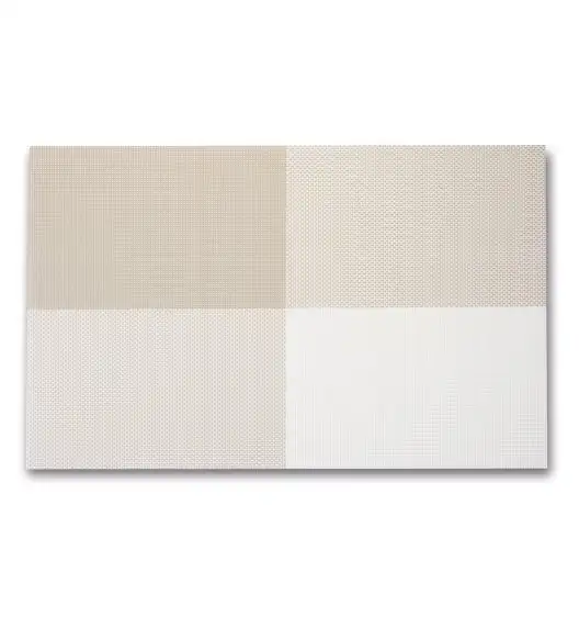 TADAR MATA STOŁOWA PVC 45x30 KRATKA BIAŁO/BEŻOWA