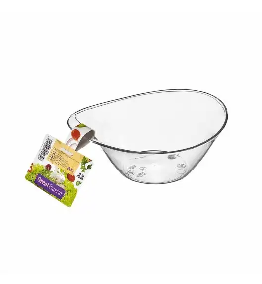 TADAR | GREAT PLASTIC MISKA DISENO OWALNA TRANSPARENTNA 0,3 L