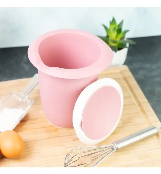 WESTMARK Miska do ubijania z dwuczęściową pokrywką 1 l różowo-biała