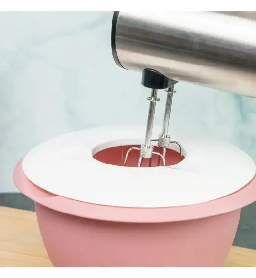 WESTMARK Miska do mieszania z dwuczęściową pokrywą, 3,5 l, różowy/biały