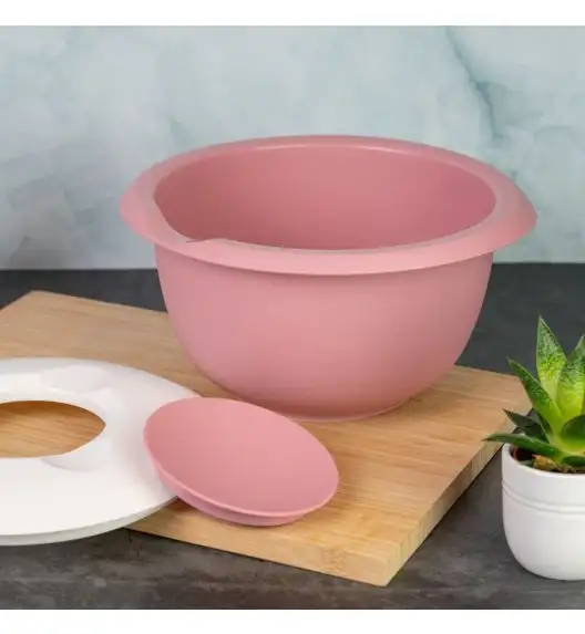 WESTMARK Miska do mieszania z dwuczęściową pokrywą, 3,5 l, różowy/biały