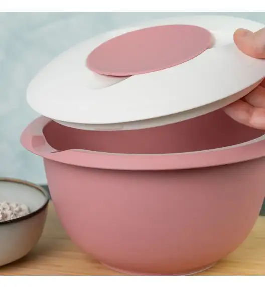 WESTMARK Miska do mieszania z dwuczęściową pokrywą, 3,5 l, różowy/biały