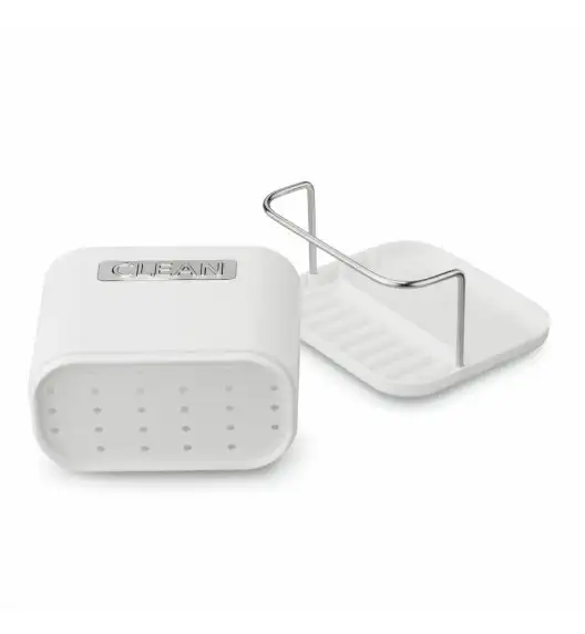 TADAR CLEAN OCIEKACZ NA SZTUĆCE BIAŁY 2 KOMORY Z PODSTAWKĄ 13,5x12x10,8 CM