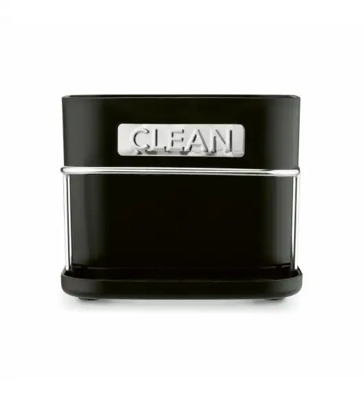 TADAR CLEAN OCIEKACZ NA SZTUĆCE CZARNY 2 KOMORY Z PODSTAWKĄ 13,5x12x10,8 CM