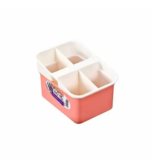 TADAR | GREAT PLASTIC POJEMNIK NA SZTUĆCE/OCIEKACZ PROSTOKĄT. 18,5x14x12CM.MIX KOLORÓW