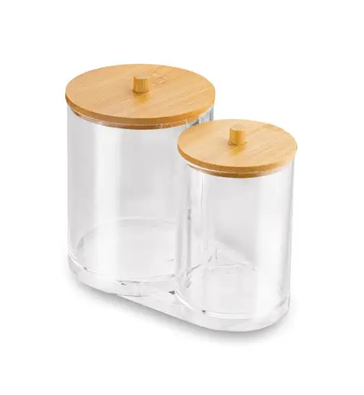 TADAR POJEMNIK/ORGANIZER PODWÓJNY NA WACIKI Z BAMBUSOWĄ POKRYWKĄ 15,5x8,5x12 CM