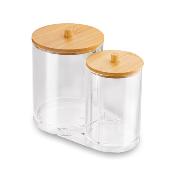 TADAR POJEMNIK/ORGANIZER PODWÓJNY NA WACIKI Z BAMBUSOWĄ POKRYWKĄ 15,5x8,5x12 CM