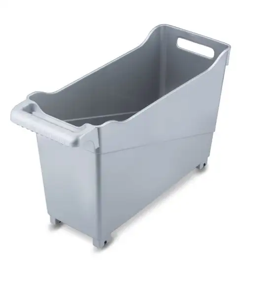 TADAR | PLASTIC FORTE POJEMNIK/ORGANIZER/WÓZEK NA KÓŁKACH 17x45x29 CM SREBRNY