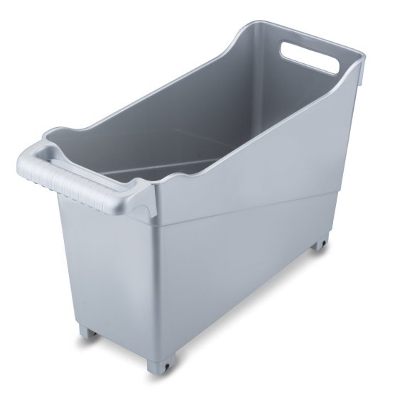 TADAR | PLASTIC FORTE POJEMNIK/ORGANIZER/WÓZEK NA KÓŁKACH 17x45x29 CM SREBRNY