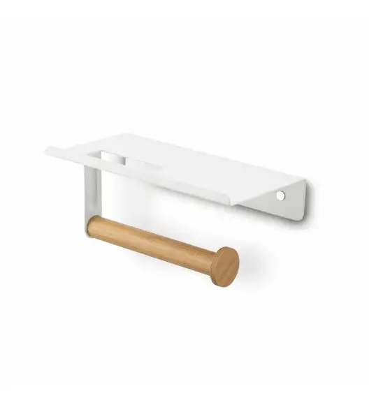 TADAR WIESZAK NA PAPIER TOALETOWY Z PÓŁKĄ WOOD BIAŁY 18x9,7x7,5 CM