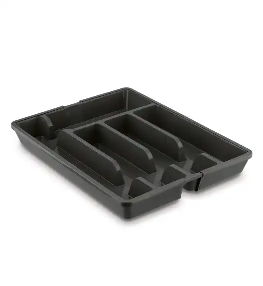 TADAR WKŁAD DO SZUFLADY NA SZTUĆCE REGULOWANY 37x27,5(44)x4,5 CM ANTRACYT PP