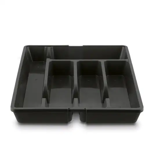 TADAR WKŁAD DO SZUFLADY NA SZTUĆCE REGULOWANY 37x27,5(44)x4,5 CM ANTRACYT PP