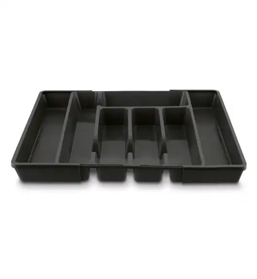 TADAR WKŁAD DO SZUFLADY NA SZTUĆCE REGULOWANY 37x27,5(44)x4,5 CM ANTRACYT PP